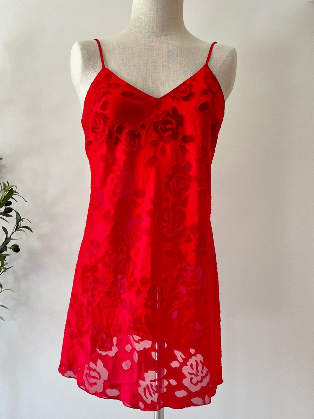 NWT deadstock 90s Vintage Victoria's Secret Red Satin Slip